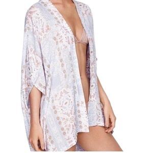 NWT Victoria’s Secret light blue floral tie front swim coverup - OS